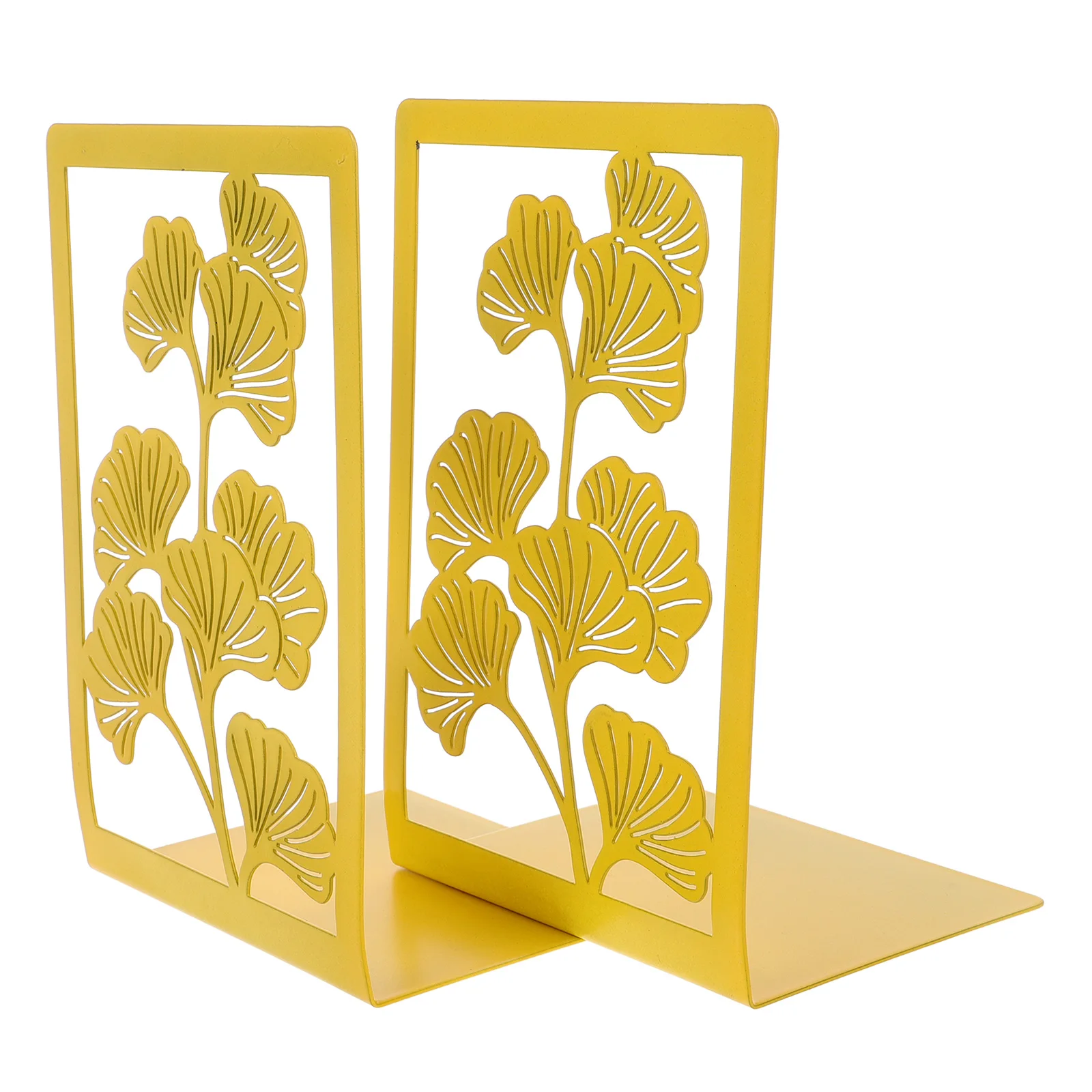 

2pcs Desktop Metal Bookstands Decorative Book Holders Multi-Function Book Ends Study Organizer Elegant Pattern Clip