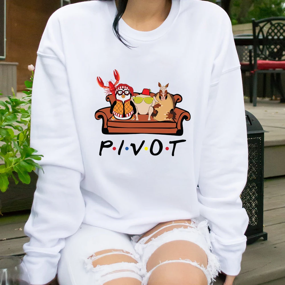 Funny Friends Sweatshirt Pivot Shut Up Shirt Friends Couch Graphic Pullover Unisex Tv Show Inspired Crewneck Sweatshirt Fans Top