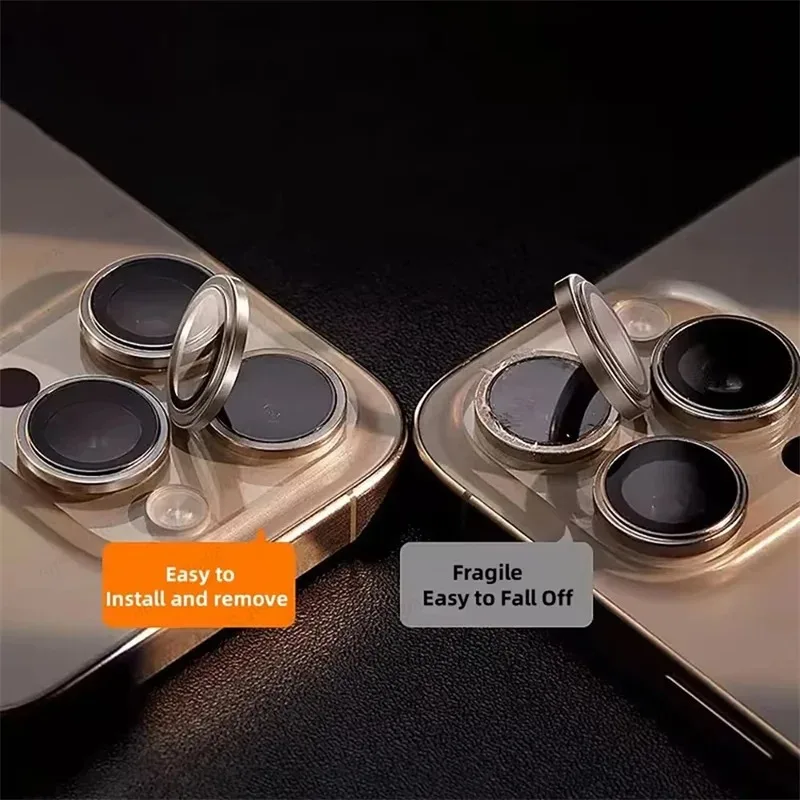 3 pcs, 3D Metal, Tempered Glass Camera Lens Protective Film, Suitable for iPhone 11 12 13 14 15 16 17 Pro Max 14 15 16 Plus Min view 6