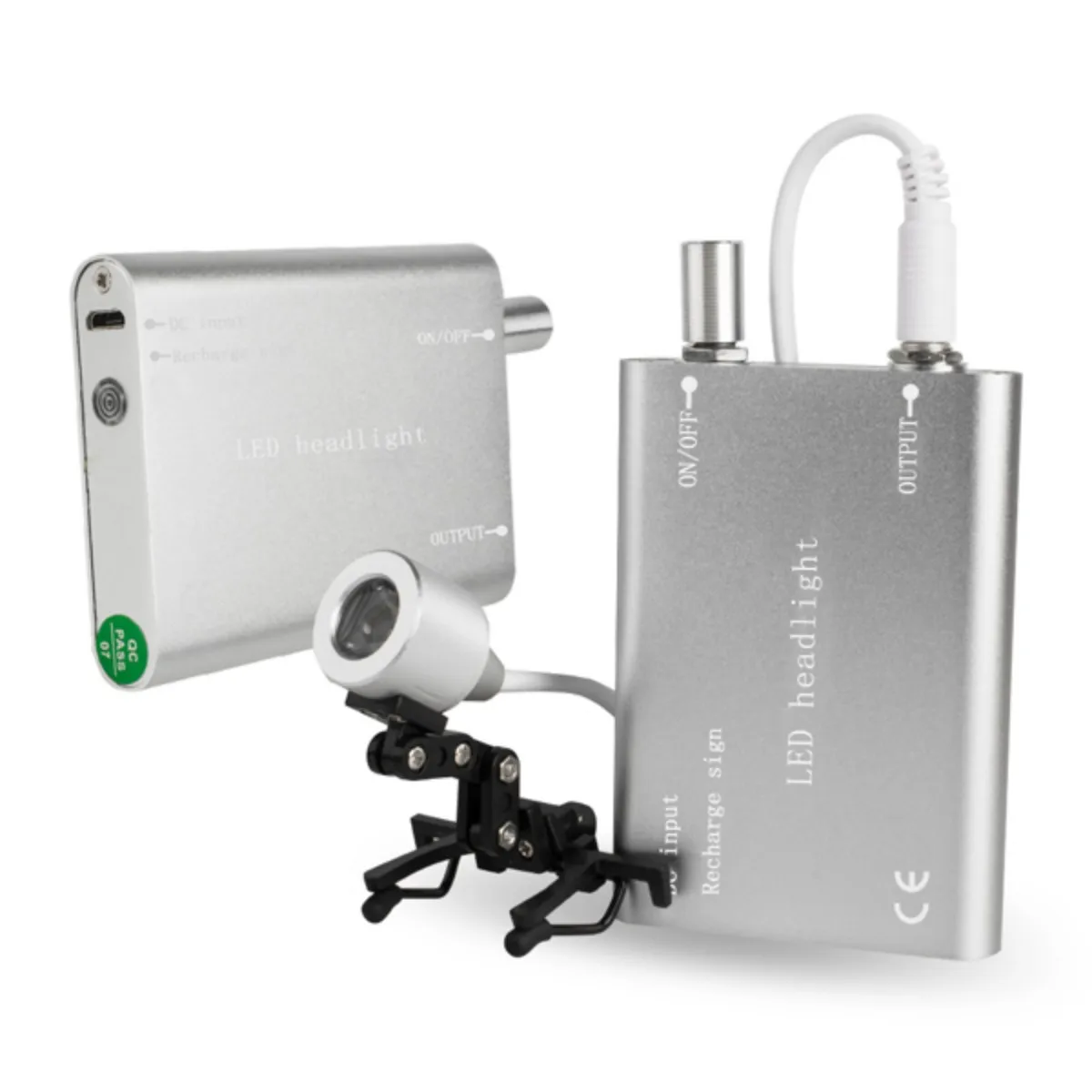 مصباح أمامي محمول LED للأسنان 15000-30000 كشافات لوكس شدة لطب الأسنان فحص الأنف والأذن والحنجرة الفضية