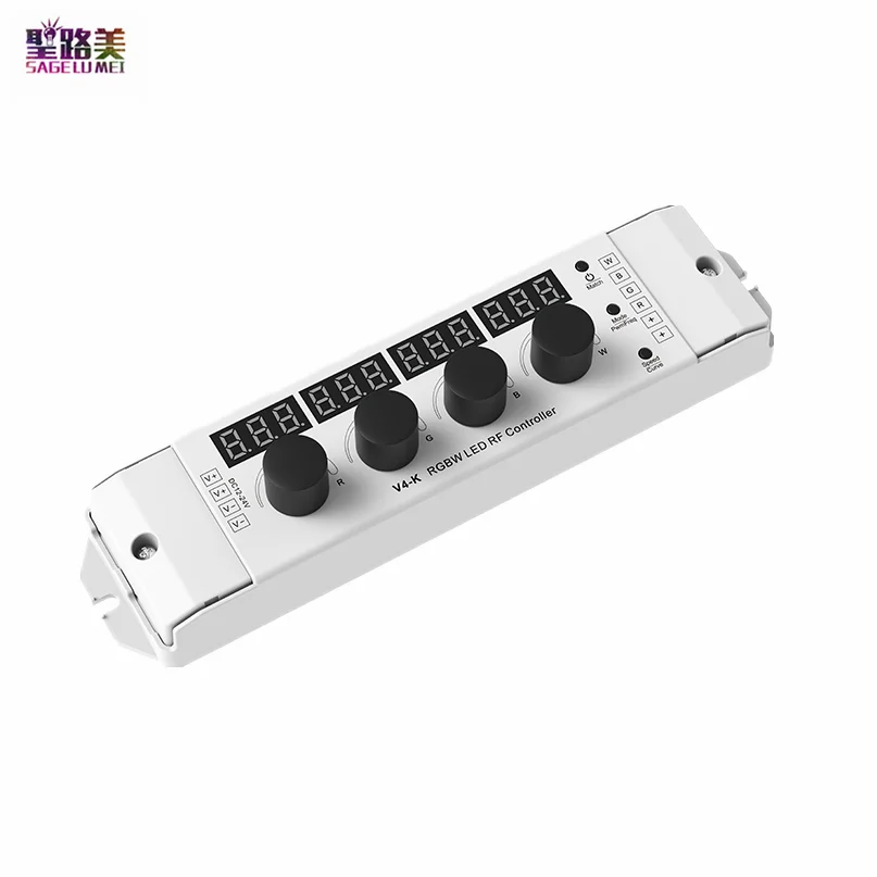 

4CH*4A 12V-24VDC CV 4 Knob RGBW Controller V4-K Linear or logarithmic dimming/Numeric display For 4 Channel LED Strip Lights