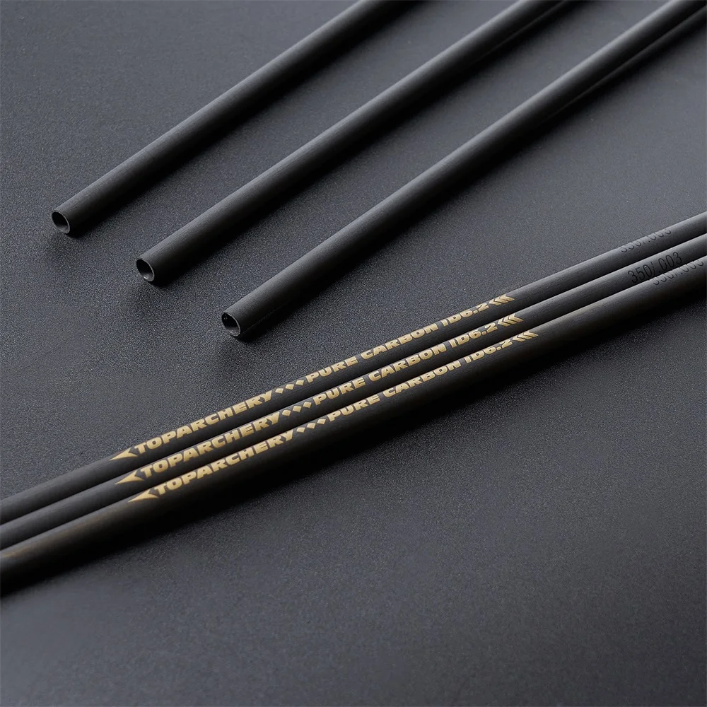 Pure Carbon Arrow Shafts for Archery and Hunting 12pcs 31/33inch ID6.2 for DIY Arrows