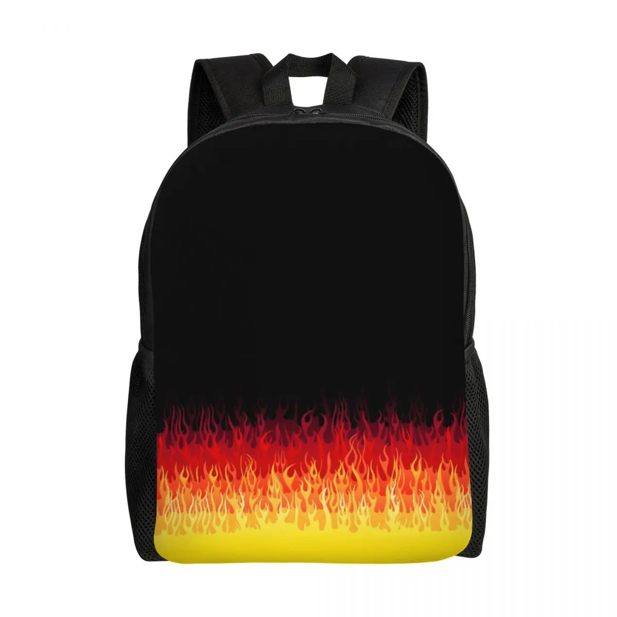 Custom Red Burning Fire Racing Flames Backpack for Men Women Waterproof College School Bag Printing Bookbags