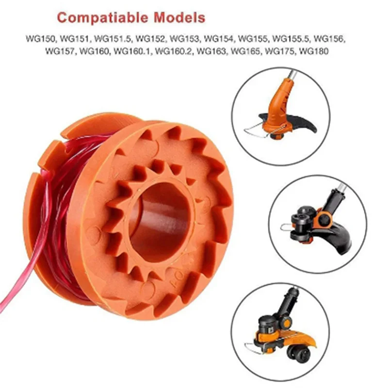 Juego de cubierta de carretes de corte A53Q para cortacésped WORX WA0010 carrete WA6531 piezas de herramientas de cubierta de línea