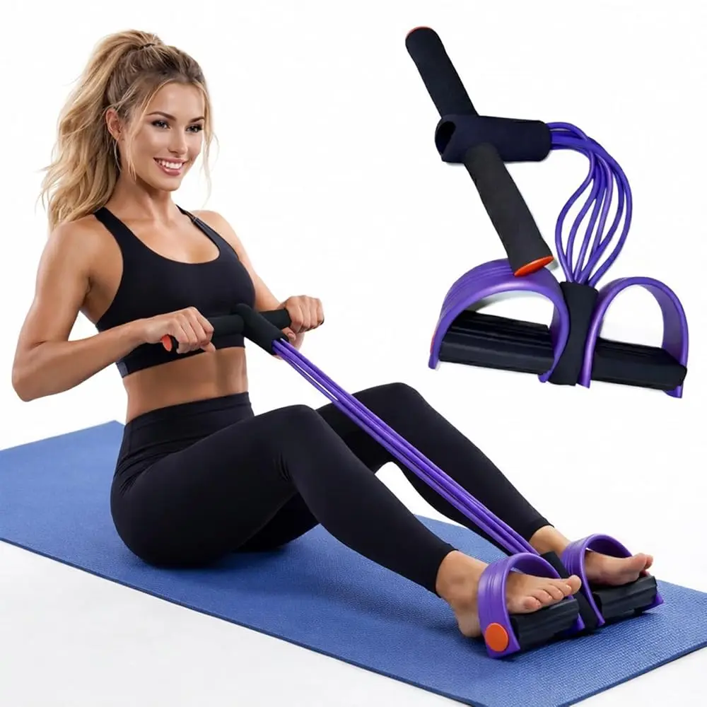 

Усовершенствованный 6-трубчатый эспандер с ручкой, сверхпрочный эспандер-тренажер для приседаний, подходит для фитнеса.