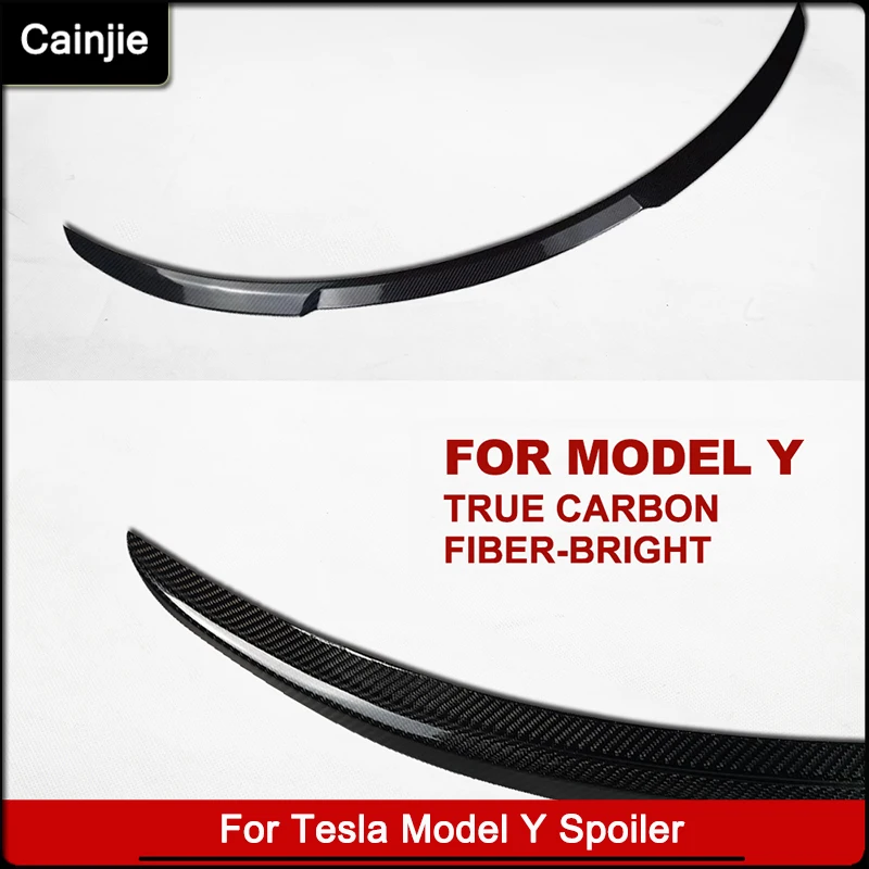 

New 100% Real Carbon Fiber ModelY Spoiler Accessories For Tesla Model Y 2021 2022 Car Tail Rear Trunk Spoiler Lip Wing