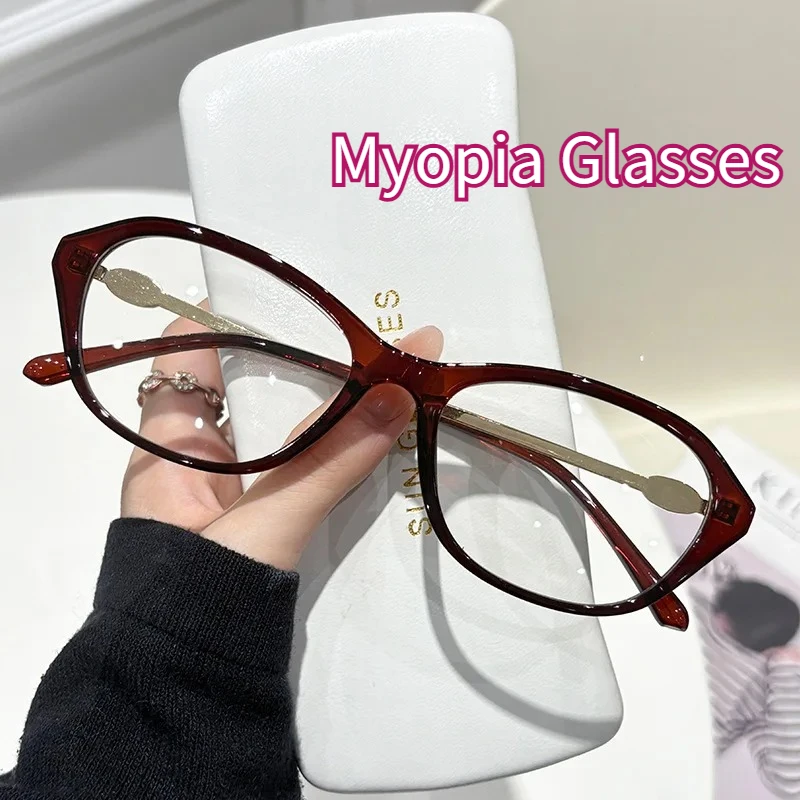Oval Oval Anti Blue Light Myopia Glasses，0 ~ -6.0 with Metal Frames Finished Myopia Glasses Suitable for Various Face Shapes - Aliexpress Deal