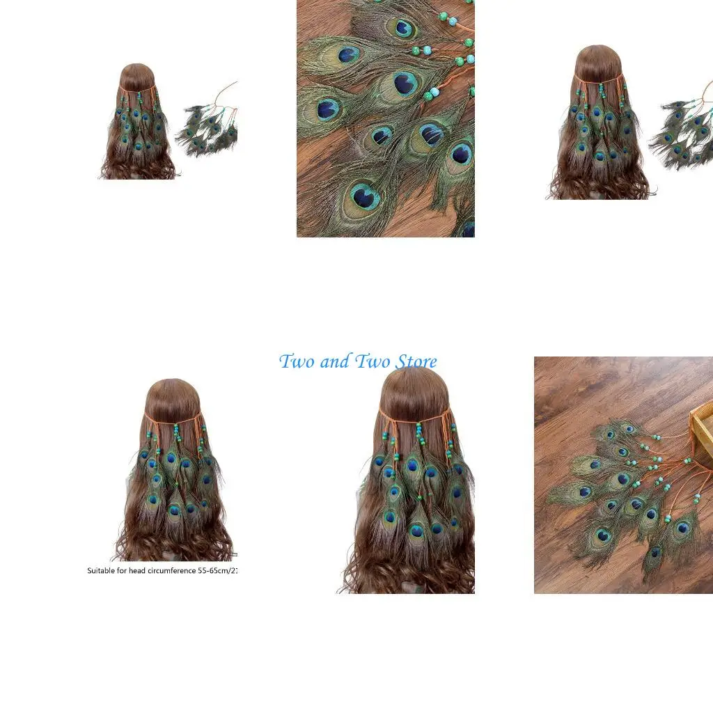 

HX6F Eye-catching Hair Hoop Bohemia Headband Wedding Party Women Bride Hair Styling Photoshoots Headwear