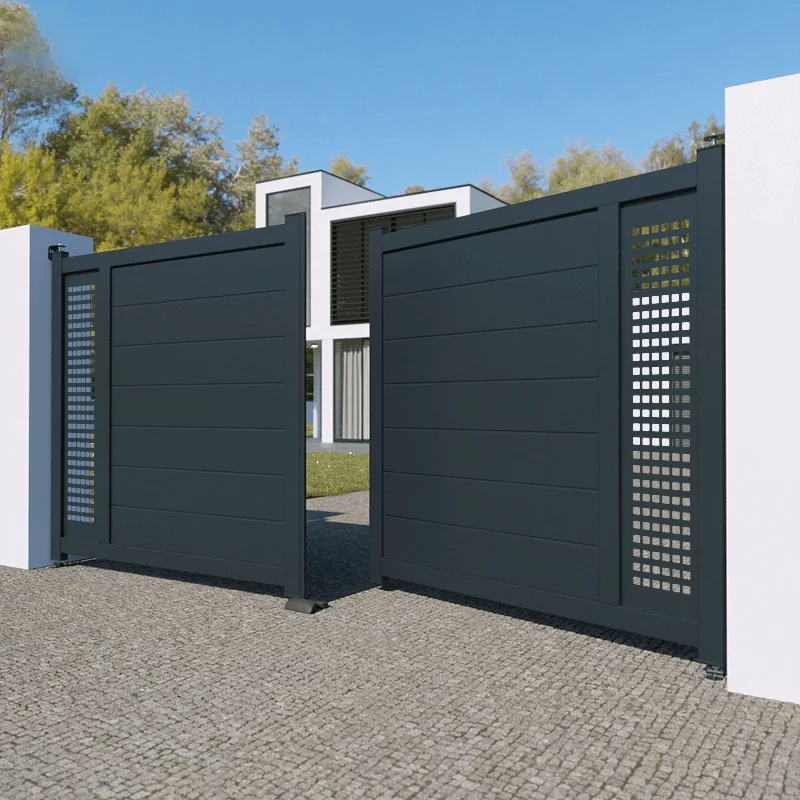 Dynamic face recognition aluminum vertical hinged door and pedestrian opening Lane gate design