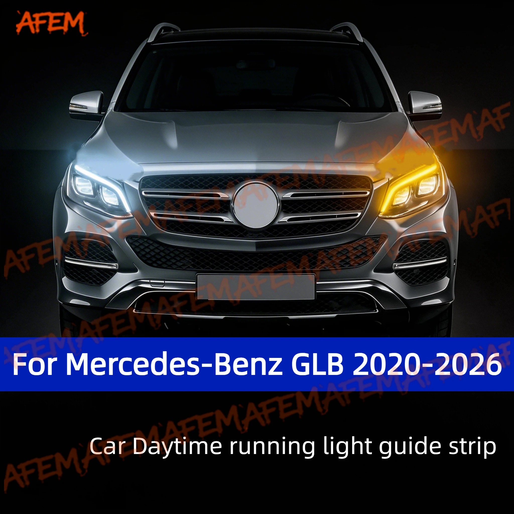 For Mercedes-Benz GLB 20-26Daytime Running Light Guide Strip Auto LED DRL Daytime Running light Flexible Decorative Ambient Lamp