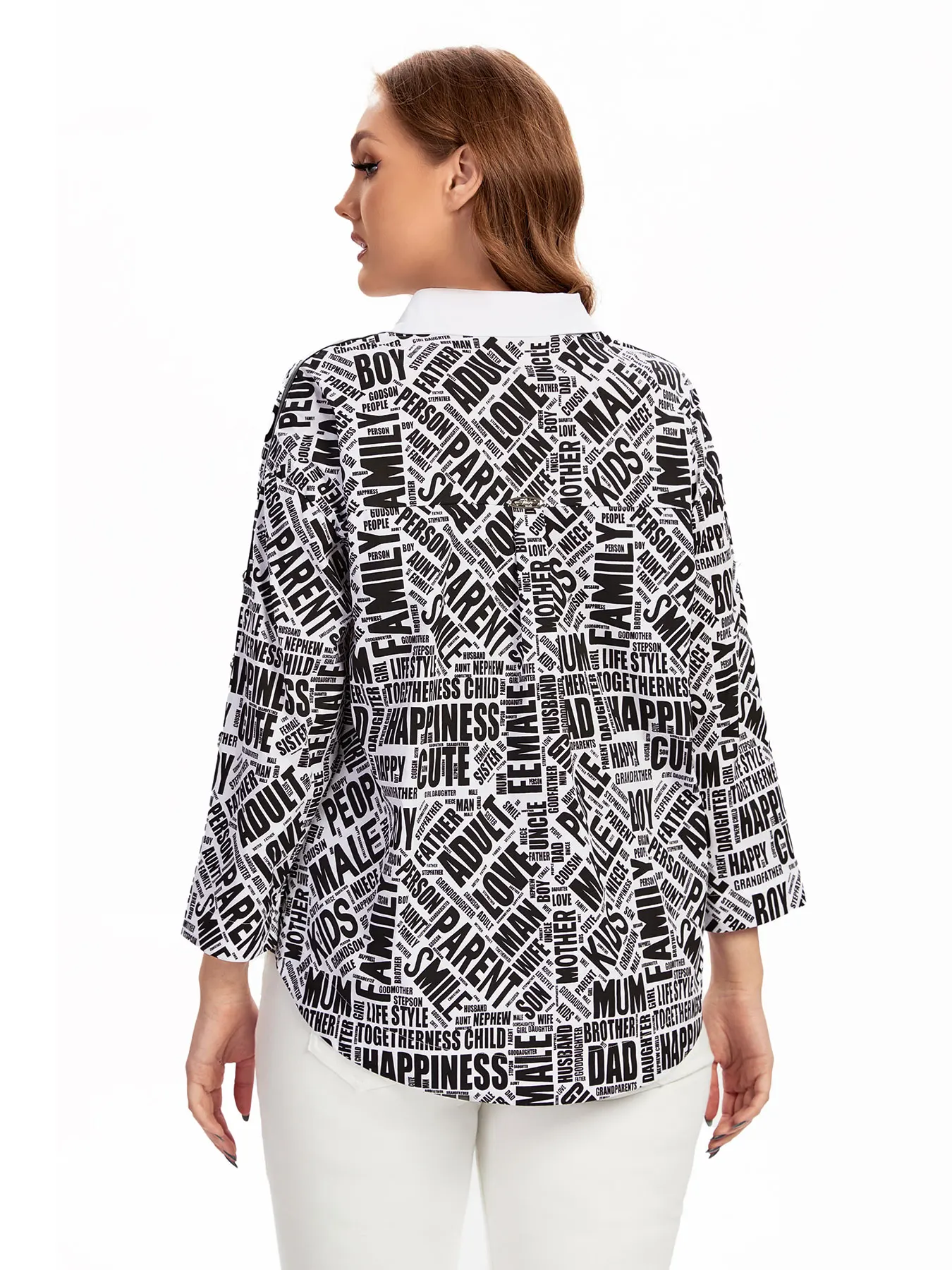 قميص نسائي منسوج للربيع والخريف مقاس كبير