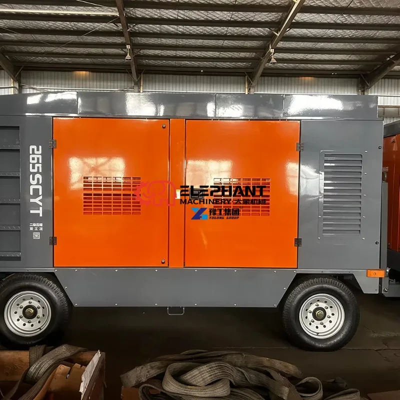 Air Compressors Diesel/Gas Power Source 220V 25Bar Working Pressure Air Cooled Lubricated Engine Tank Motor Air End