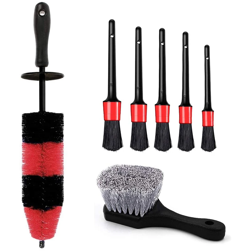 

Car Beauty Kit Detail Brush Kit Rim And Tire Brush Crevice Brush Car Wash Cleaning Small Brush