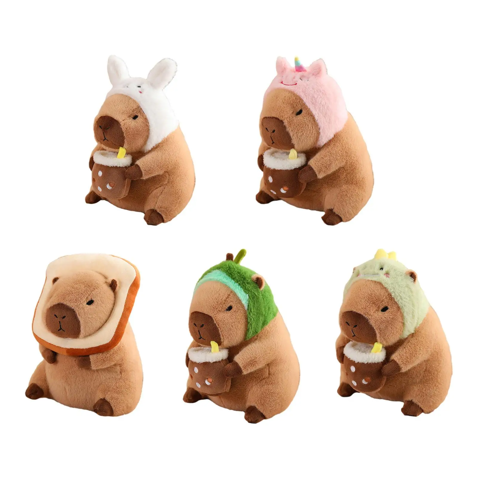 Cute Capybara Stuffed Animal Plush Capybara Doll Cartoon Plush Animal Home Decor Capybara Plush Toy for Kids Gifts Teens