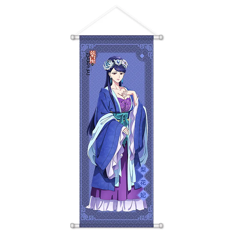 VIKAMA Purple Blue Robed Figure Anime Wall Hanging Tapestry Traditional Asian Art Cloth Poster for Bedroom Living Room Decor