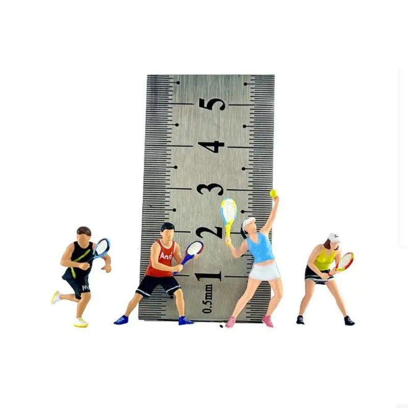 Realistic Tennis Player Figure Model 1:64 Scale Hand Painted Collectible Figures