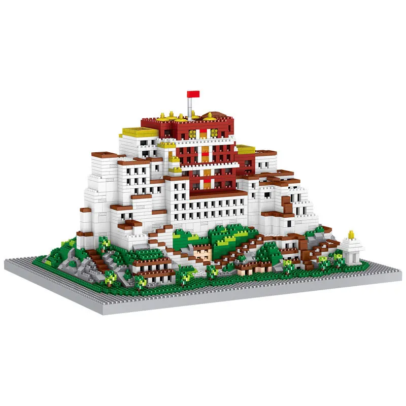 China World famous Historical Architecture micro diamond block Tibet the Potala Palace building brick nanobrick toys collection