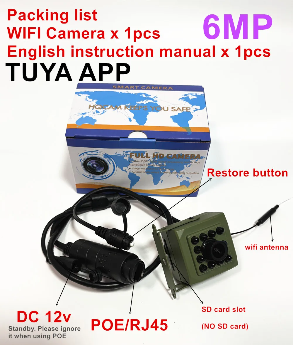 6MP 4MP POE 2K Tuya Mini Draadloze WiFi IP Camera Vogelkooi IRCUT Nachtzicht Klein Formaat Vogelnest Home Security CCTV Smart Leven