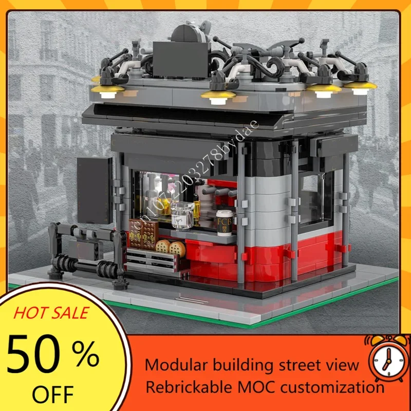 

585PCS FCB Coffee Kiosk Modular MOC Creative street view Model Custom Puzzle Architecture DIY Education Assembly Model Toy Gift