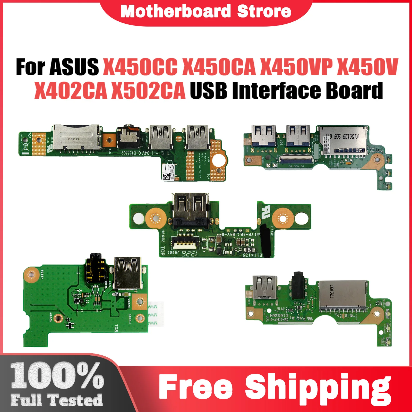 For ASUS X450CC X450CA X450VP X450V X402ca X502ca X453MA F453M X455WE X456UJ K456U A456U USB interface small Board IO Board