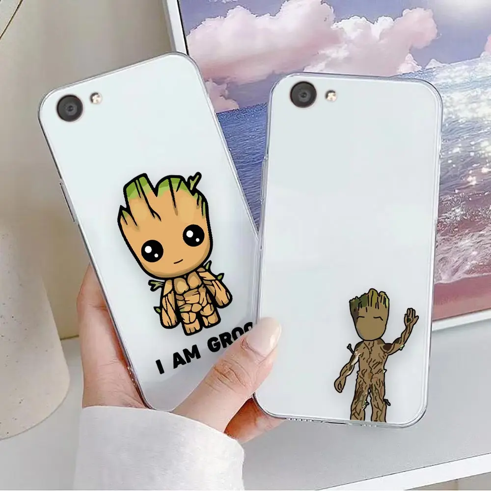 Clear Phone Case For VIVO Y32 Y33S Y50 Y51S Y52S Y53S Y55S Y66 Y77 Y95 Y97 V20 V21 5G 4G Case Funda Shell Marvel Comics Groot