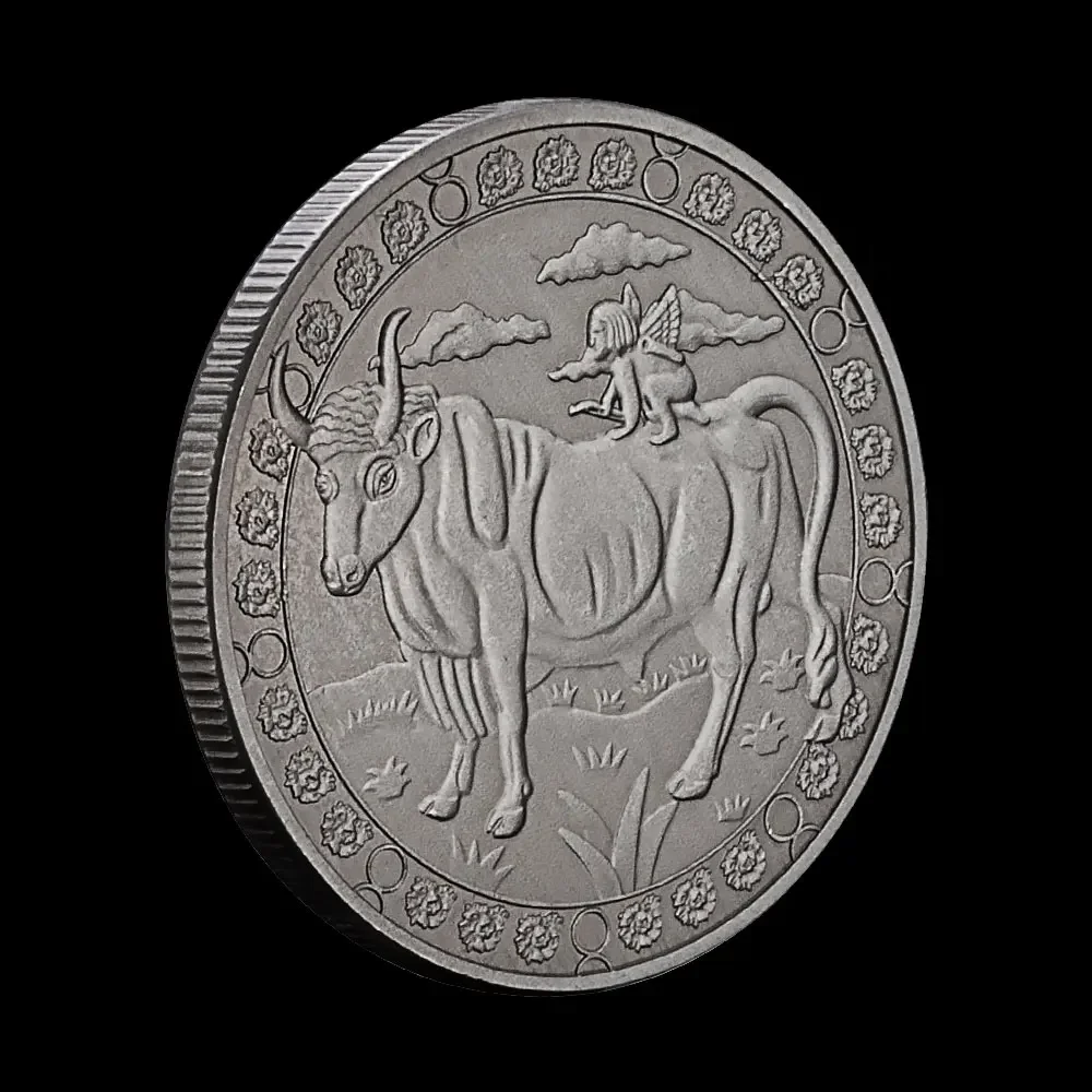 Zodiac Commemorative Coins Ancient Silver Plated Tarot Wish Sun God Collectible Coins Special Gift