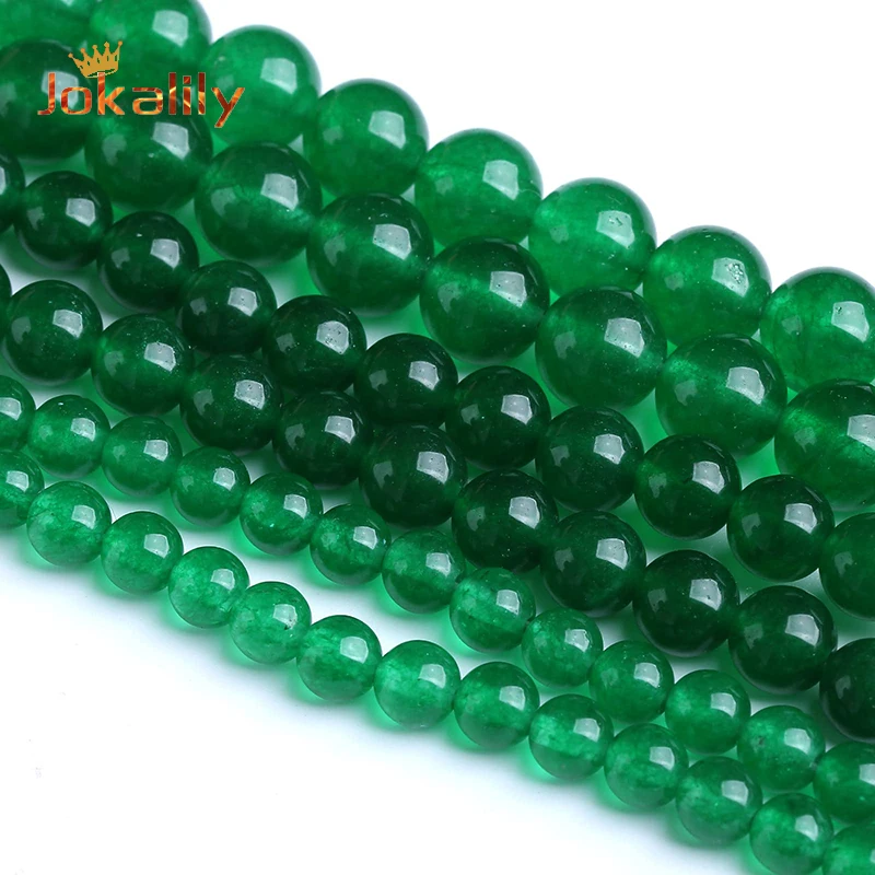 Natural Emerald Green Chalcedony Stone Beads Round Loose Beads For Jewelry Making DIY Bracelets Necklaces 4 6 8 10 12mm 15