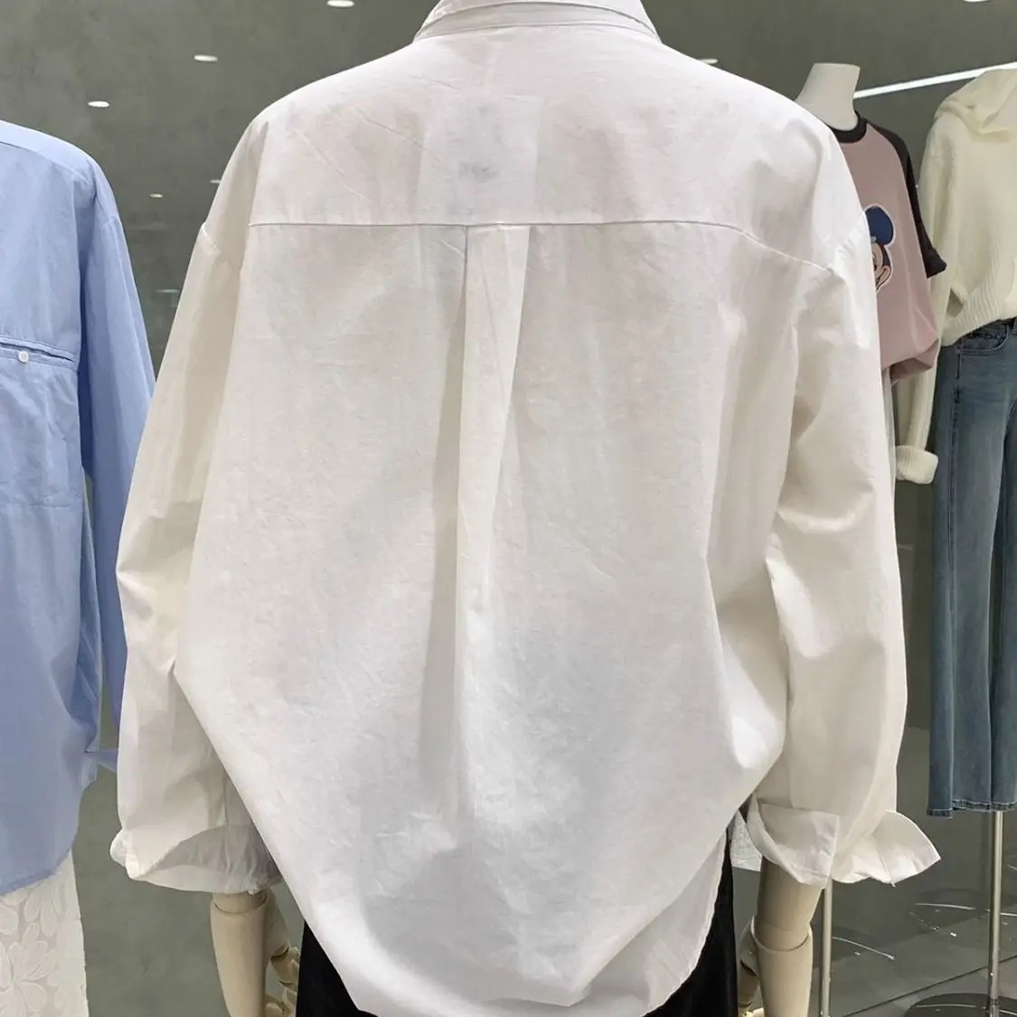 Chemise longue simple et élégante de style coréen pour femme, automne 2025, superposition, col ample, polyvalente, chemise jaet