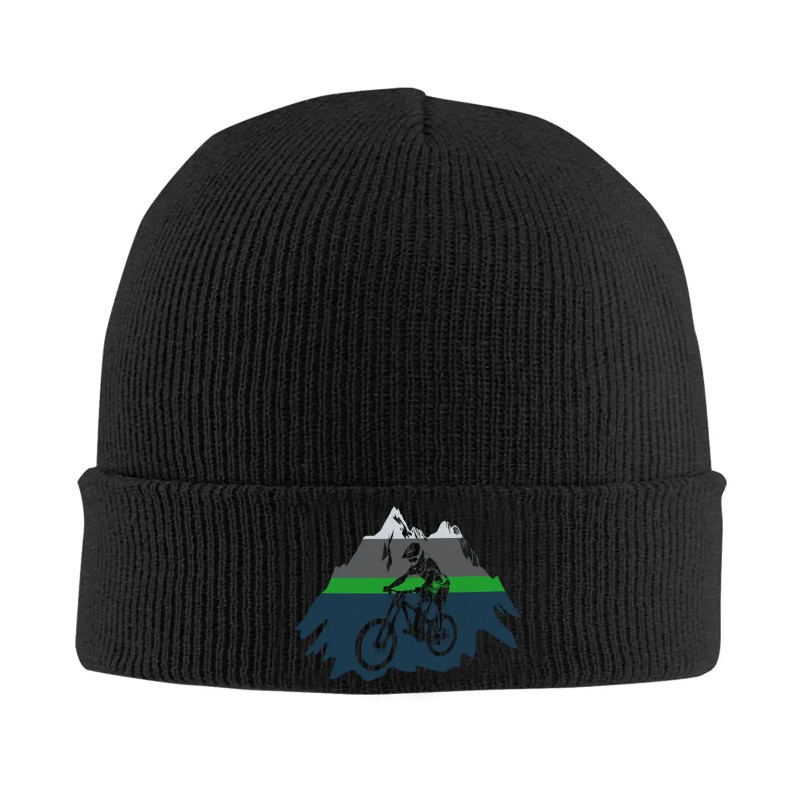 

Cycling Knitted Hat for Men Women Knit Hats Winter Beanies Skull Cap Unisex Black Soft Warm Winter Hat Print Beanie Hat
