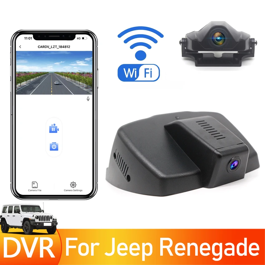 Hidden WIFI UHD Dash Cam Car DVR 24H Driving Recorder Dashcam For Jeep Renegade 2016 2017 2018 2019 2020 2021 2022 High Quality