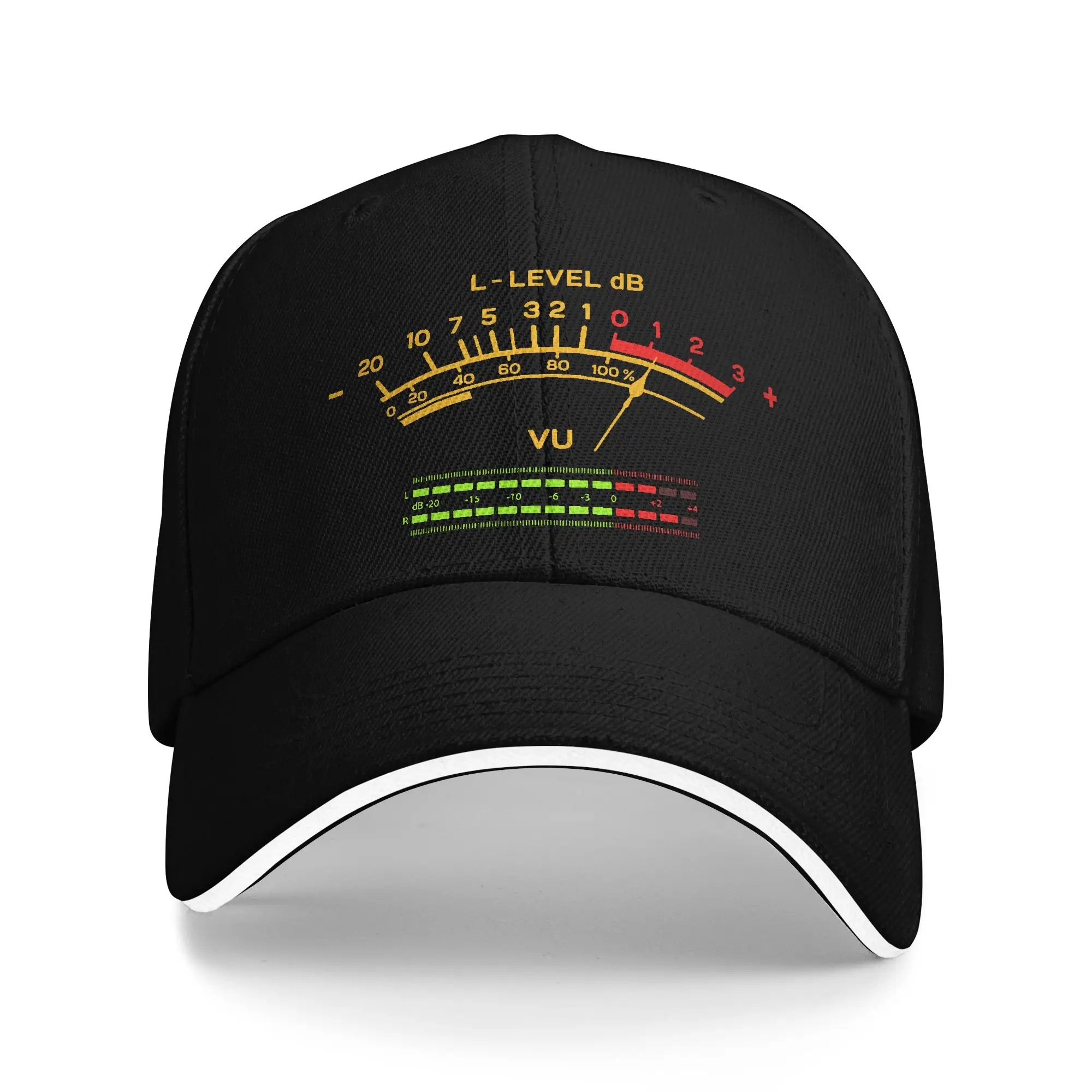 Sound Engineer VU Meter Sandwich Baseball Cap Retro Audio Stereo Music Unisex Adjustable Sun Cap Sports Workouts Hats