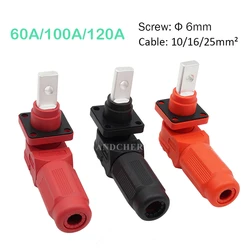 1 unidad 60A 100A 1000V conector de almacenamiento de energía de enchufe rápido de un solo núcleo nueva energía conector impermeable ignífugo de cobre rojo