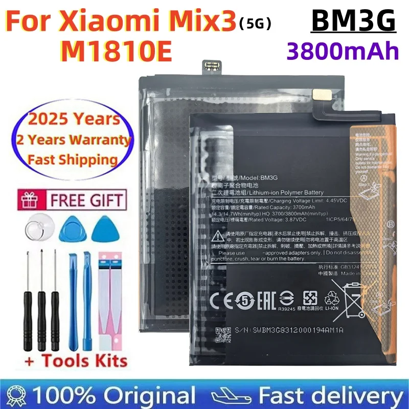 

2025 Years 100% Original BM3G 3700mAh Replacement Battery for Xiaomi Mix3 Mix 3 5G Portable Mobile Phone Batteries Fast Shipping