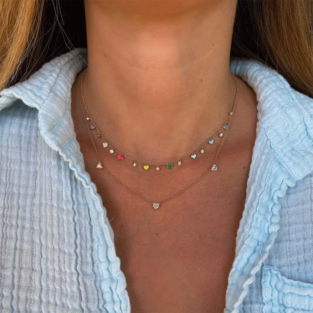 DPLAOPA 925 Sterling Silver Love CZ Smile Fish Pendant Love Pendant Charm Choker Necklace 2022 Winter Spring Women Luxury Jewels — zdjęcie 5