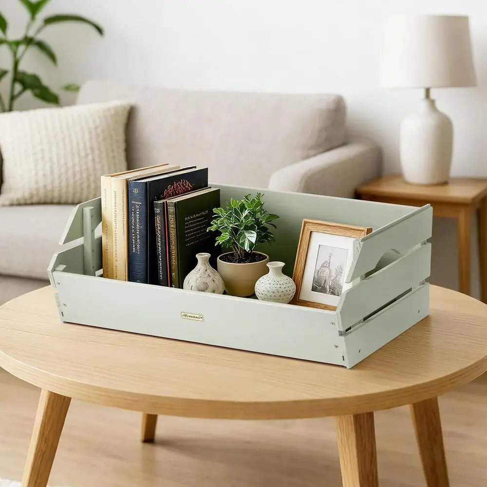 سلال إنتاج خشبية قابلة للتكديس - مجموعة مكونة من 3 قطع لتنظيم تخزين الفواكه والخضروات في المطبخ #4