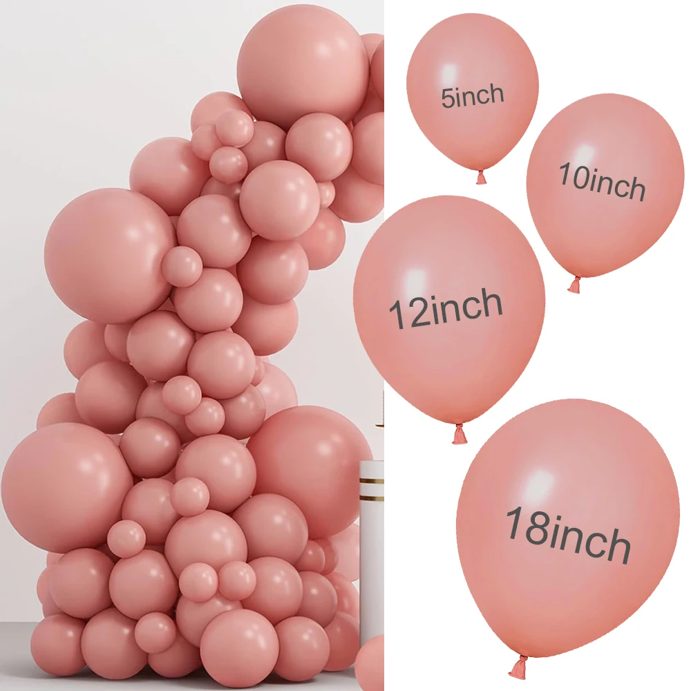 100Pcs Blush Pink Balloons Garland Kit 5/10/12/18