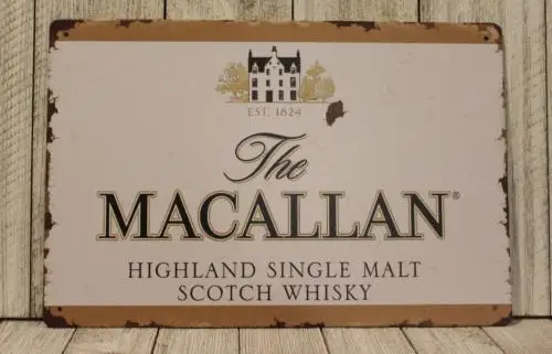 The Macallan Single Malt Tin Metal Sign Whisky Bar Liquor Store xz