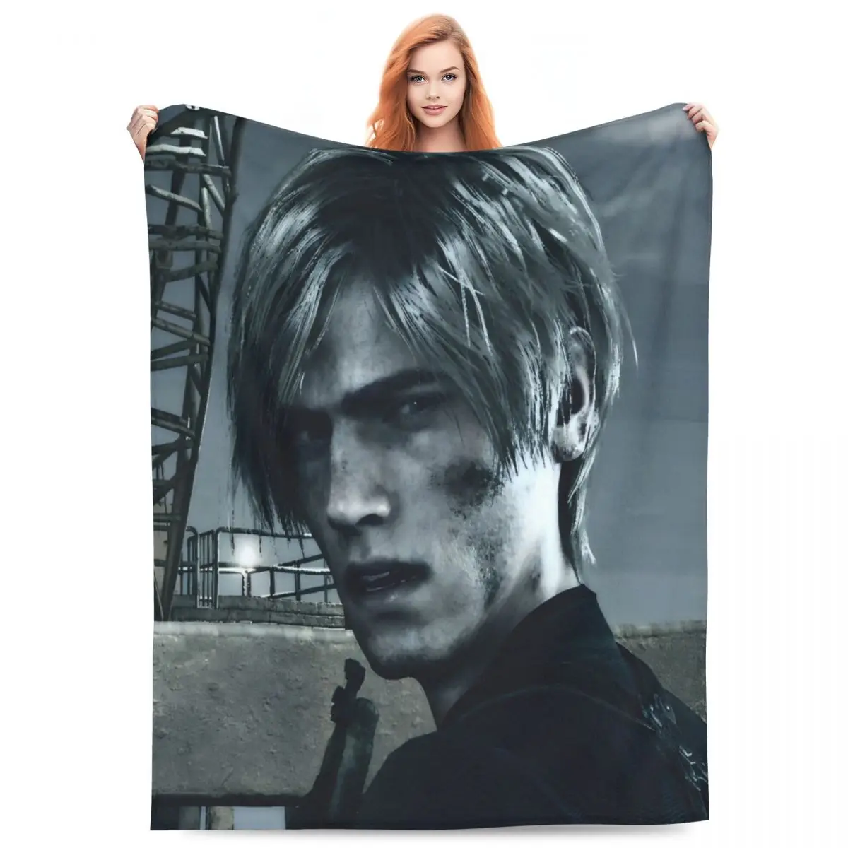 L-Leon Kennedy Game Blankets Flannel Multifunction Super Soft Throw Blankets for Home Bedspreads