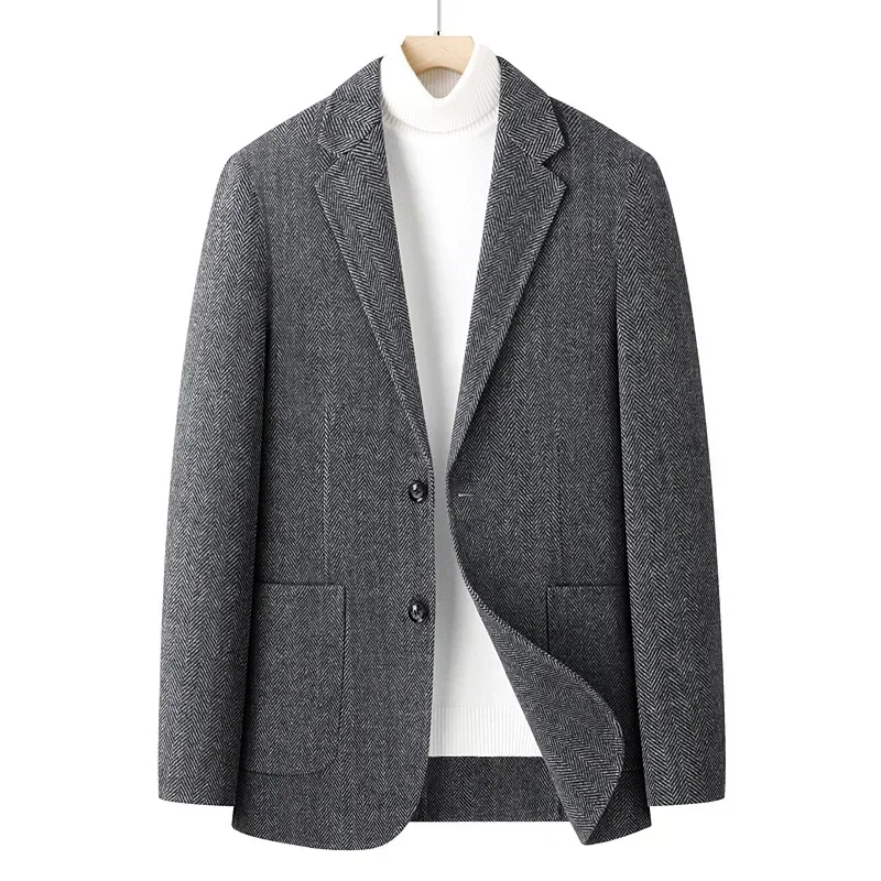 Manteau court décontracté en laine trempée, veste chaude, haut de gamme, automne et hiver