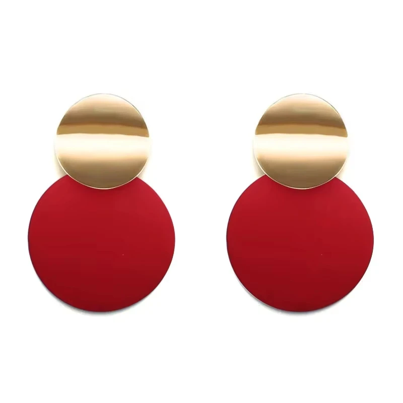 Red Color Women\'s Hanging Earrings Simulated Pearl Pendants Dangle Earrinsg for Girls Temperament Heart Drop Earrings Jewelry