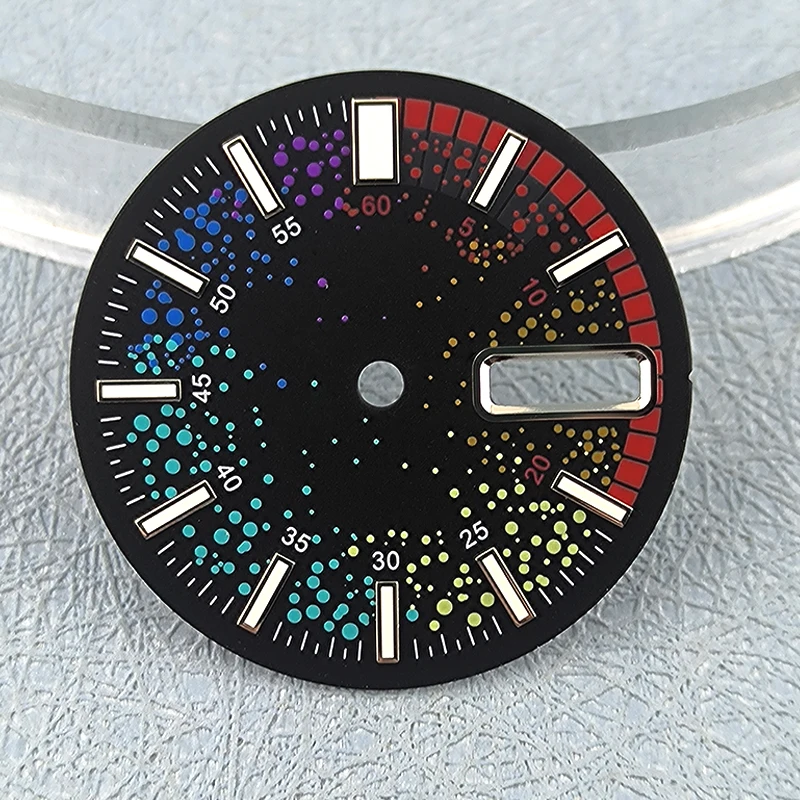 28.5mm dial dual perpetual calendar dial with NH series 36 movement Rainbow Men's watch dial face parts