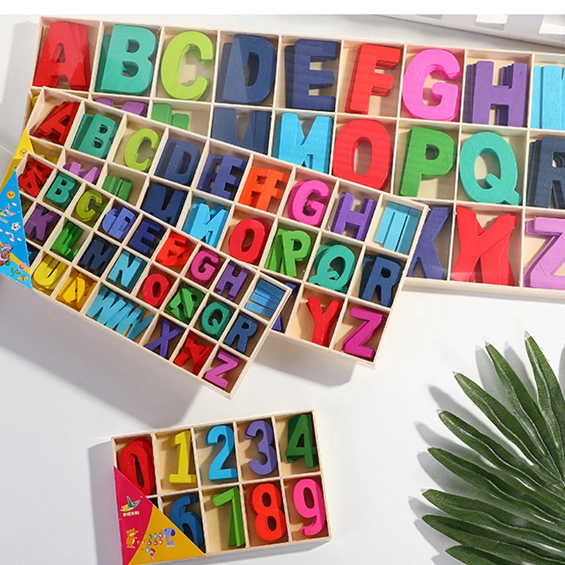 صندوق حروف إنجليزية للتعليم المبكر ، لغز أطفال سهل الاستخدام ، ديكور قطعة ملونة خشبية معرفية ، أطفال بعمر 1 إلى 3 سنوات ، 26 حرفًا #3