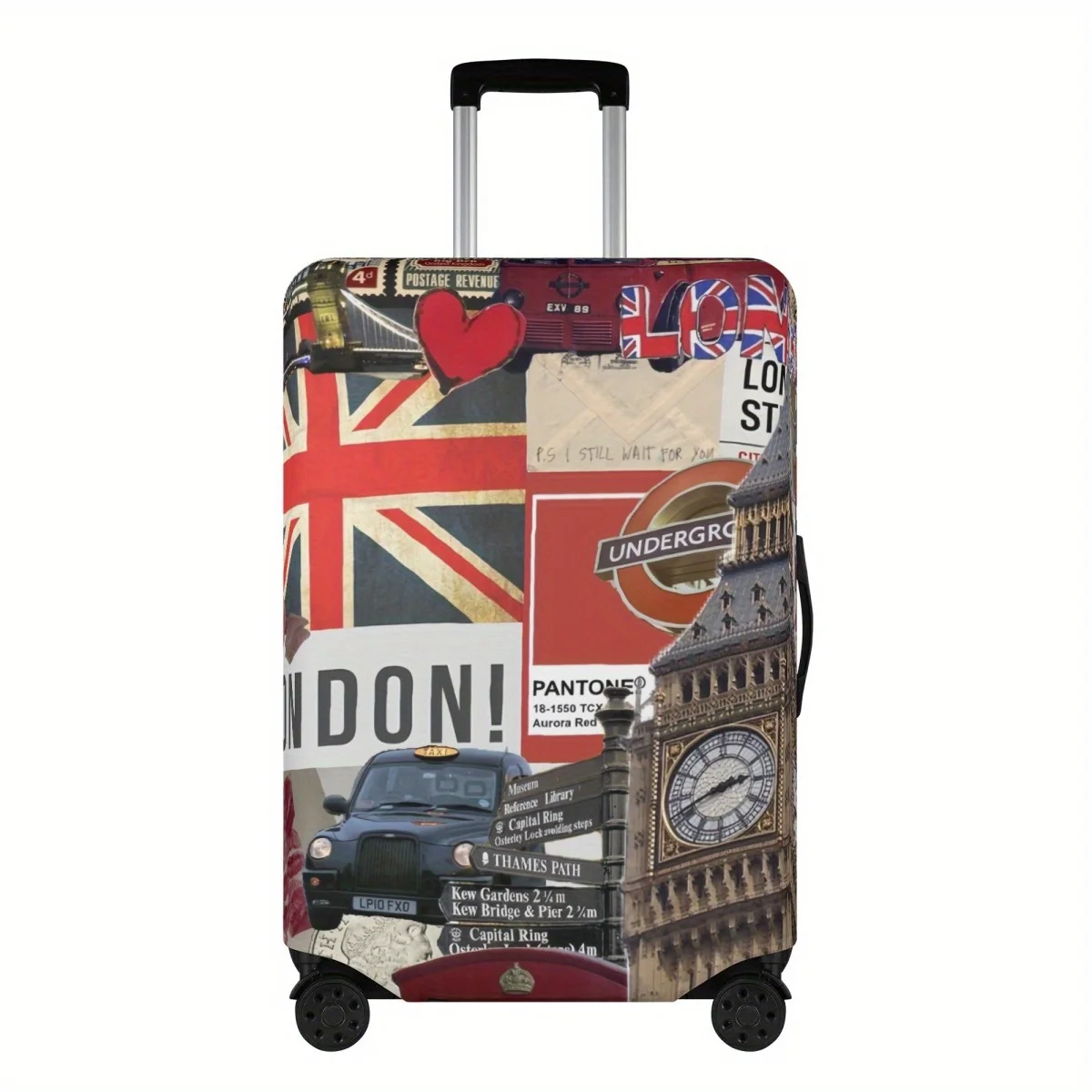 1pc Travel Luggage Cover, Durable Thidkened Travel Suitcase Cover, Double-Sided Printing Polyester, Washable Suitcase Cover