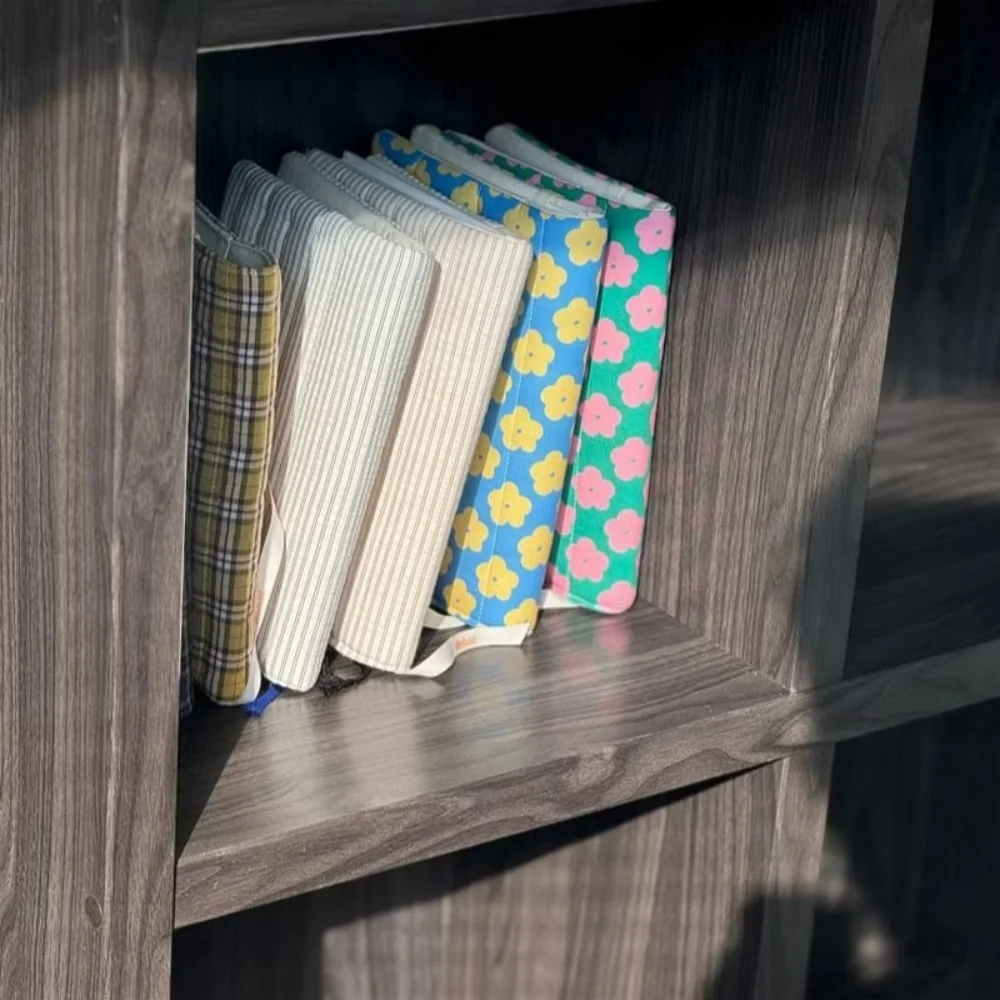 A5 Polyester Patchwork Book Cover Floral Design Versatile Storage Bookcase Fabric Art Spring Summer Essential for Book Lovers - view 3