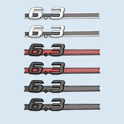 Chrome Glossy Black Letter C63 6.3 Fender Emblem Badge Car sticker for Mercedes Benz AMG W207 W211 W212 W203 W204 W205 C63 E63