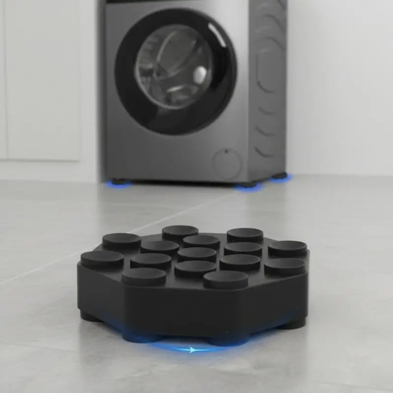 4 Piezas de Almohadillas Antivibración Universales con Succión para Lavadora, Base de Goma Silenciosa para Refrigerador, Base Elevadora