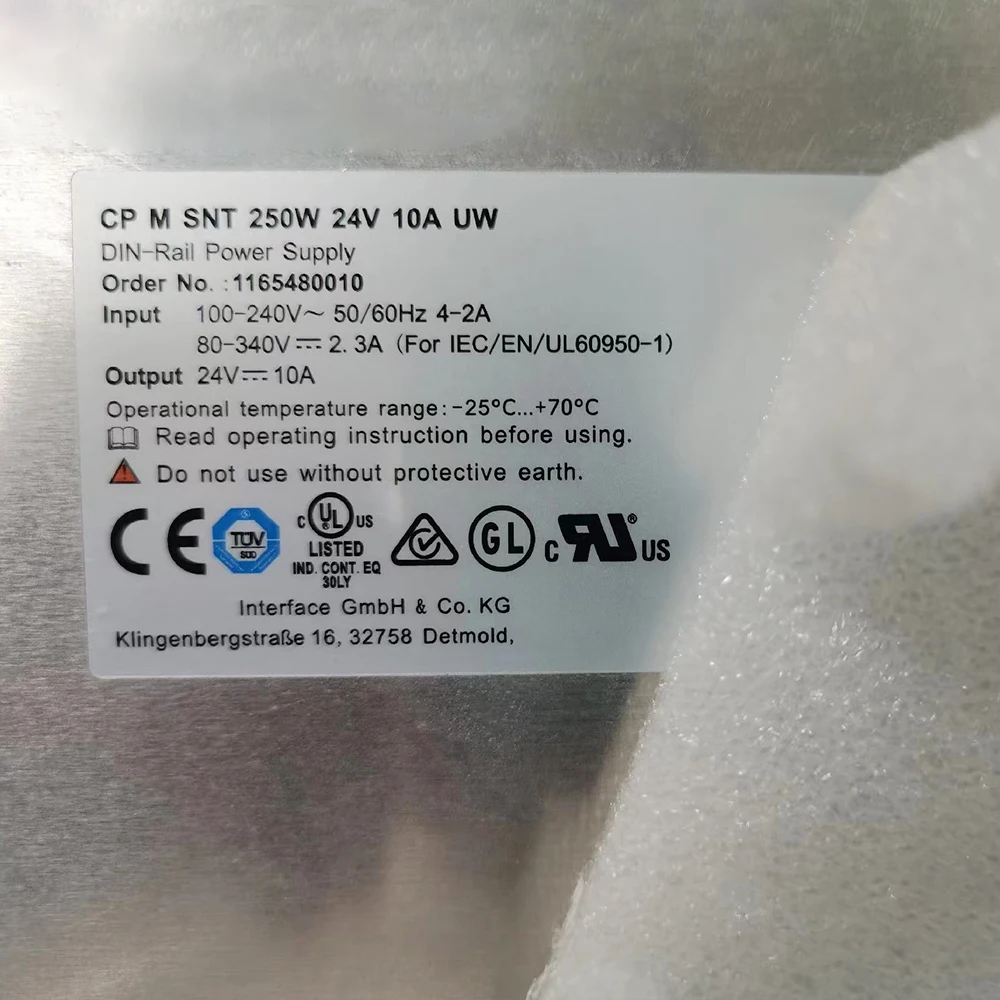

1165480010 For Weidmuller Power Supply CP M SNT 250W 24V 10AUW