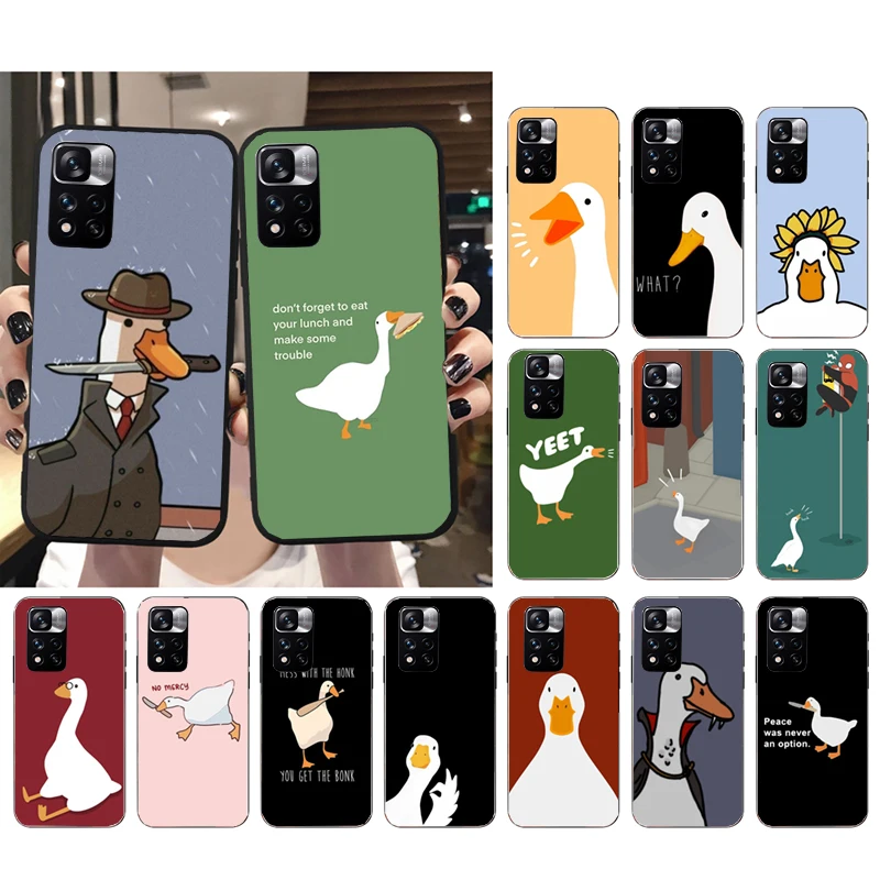 Cartoon Cute Goose Duck Phone Case for Xiaomi Redmi note 13 12 Pro 11S 11 10 Pro 10S 12S Redmi 10 13C 9C Funda