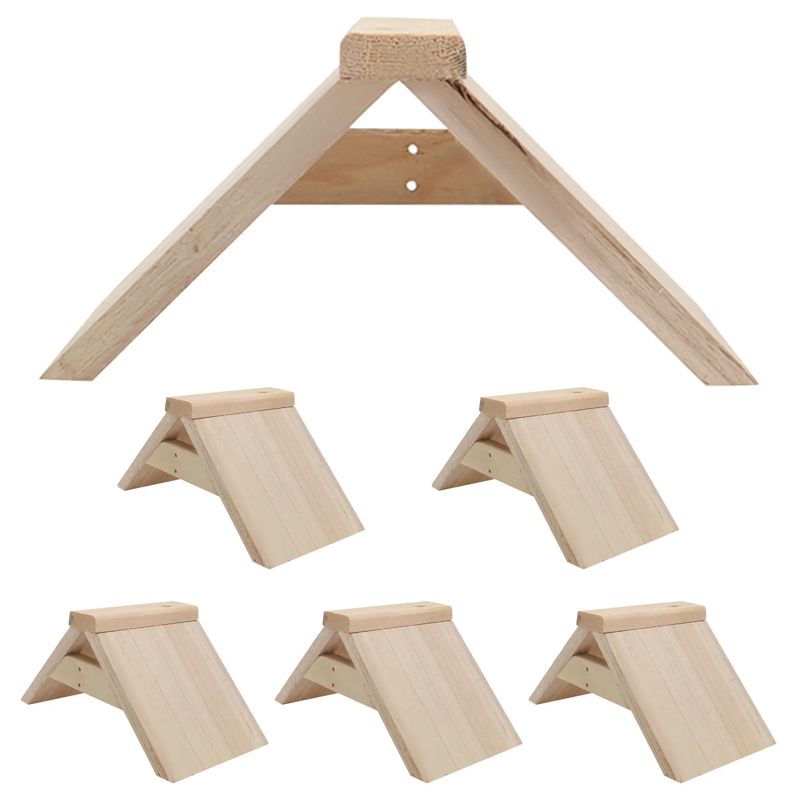 6Pcs Wooden Birds Perch Stand Natural Solid Wood Pigeon Dwelling Frame Bird Stand Rack for Parakeets Doves Racing Pigeons Loft