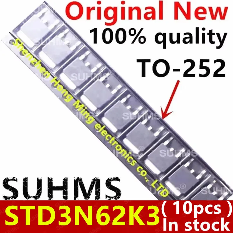 (10piece)100% New STD3N62K3 3N62K3 3N62K TO-252 Chipset